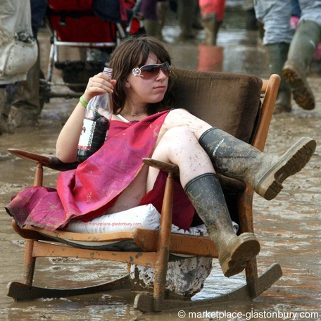 Image of girl at Glastonbury Festival